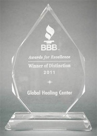 Better Business Bureau Award for Global Healing