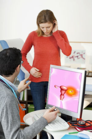 woman-and-doctor-checking-ovary-health