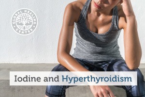 A tired and sweaty woman. Hyperthyroidism occurs when the thyroid produces too much of the thyroid hormone thyroxine.