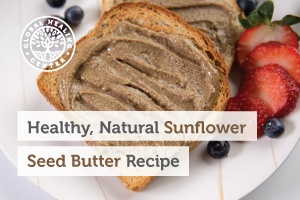 A toast with homemade sunflower seed butter.