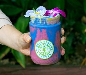 Healthy Unicorn Frappe with Edible Flowers