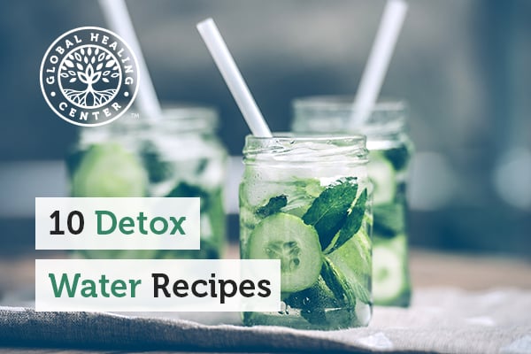 Many detox water recipes, like the cucumber mint detox water are a healthy way to nourish your body all year long.