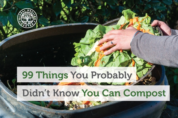 An individual is composting old vegetables. There are tons of items that you may not know you can compost.
