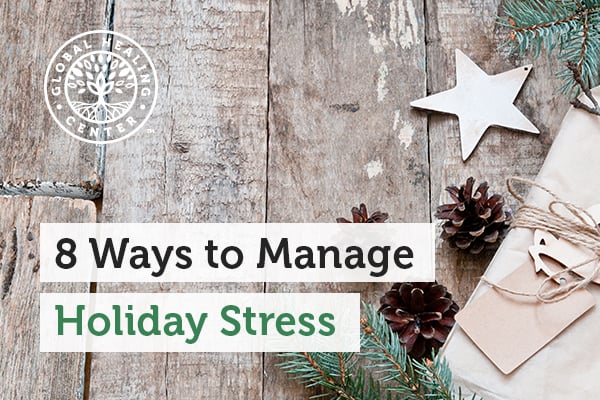 A wrapped gift. Holiday stress is an anticipated effect of this joyful holiday season.