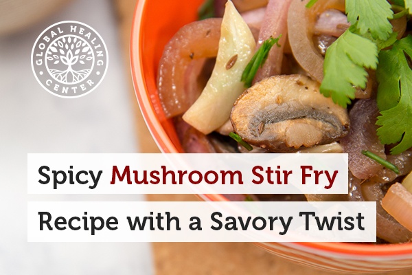 Spicy Mushroom Stir Fry Recipe with a Savory Twist. This amazing vagan dish is loaded with vitamins and minerals.