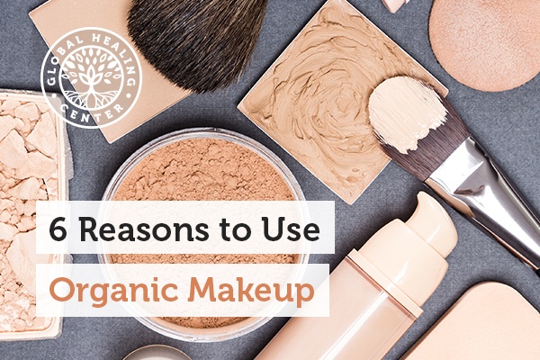 A table full of makeup. It's better to use organic makeup because it's gentle on the skin more eco-friendly.