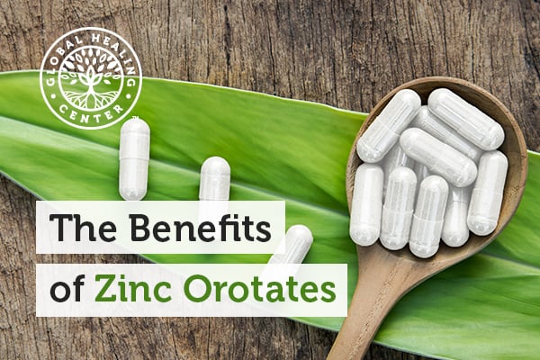 A table is full of Zinc Orotates supplements. Zinc Orotate is a mineral salt found in the human body in trace amounts.