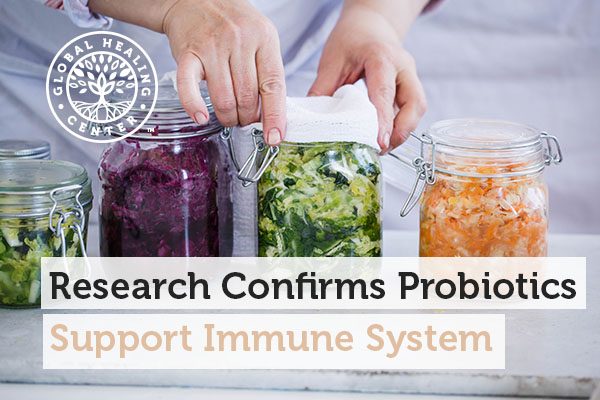 Jars of fermented foods. Studies show probiotics can help support the immune system.