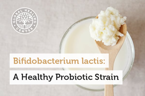 A jar of yogurt. Bifidobacterium lactis probiotic strains can help boost the immune system.
