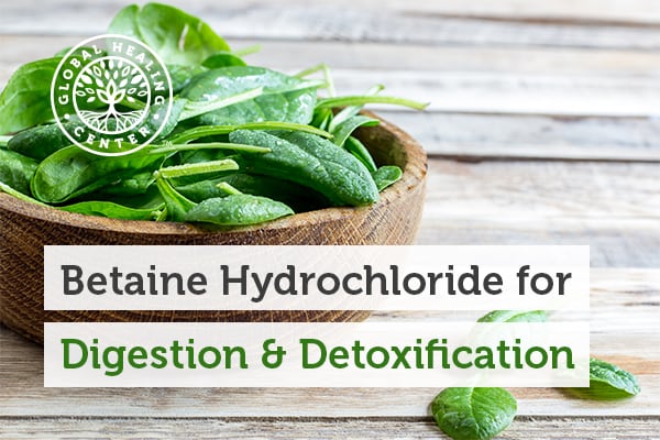 Betaine hydrochloride is a powerful digestive aid that can be found in foods such as spinach.