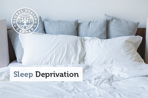 A messy bed. Sleep deprivation can lead to serious health issues.