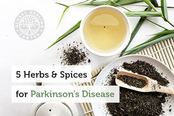 A plate of organic herbs that are great for Parkinson's Disease.