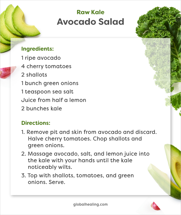 Raw Kale Avocado Salad Recipe