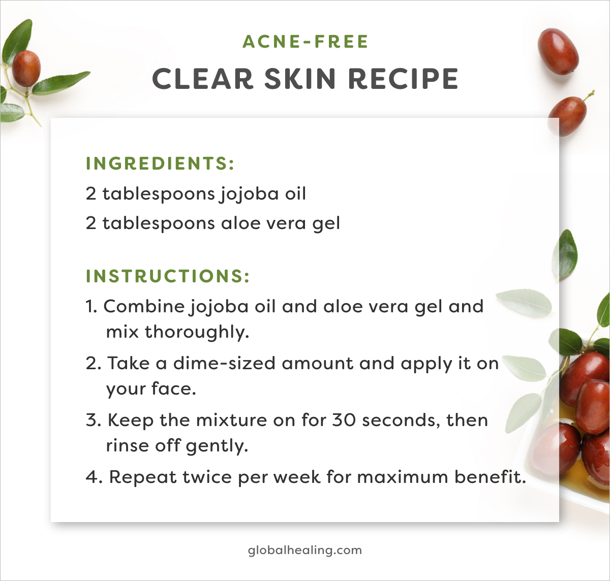 Try this clear skin recipe that'll transform your skin.