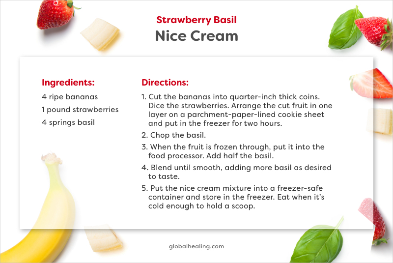 Strawberry Basil Nice Cream Recipe